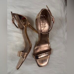 GUESS Women's Metallic Gold Heels